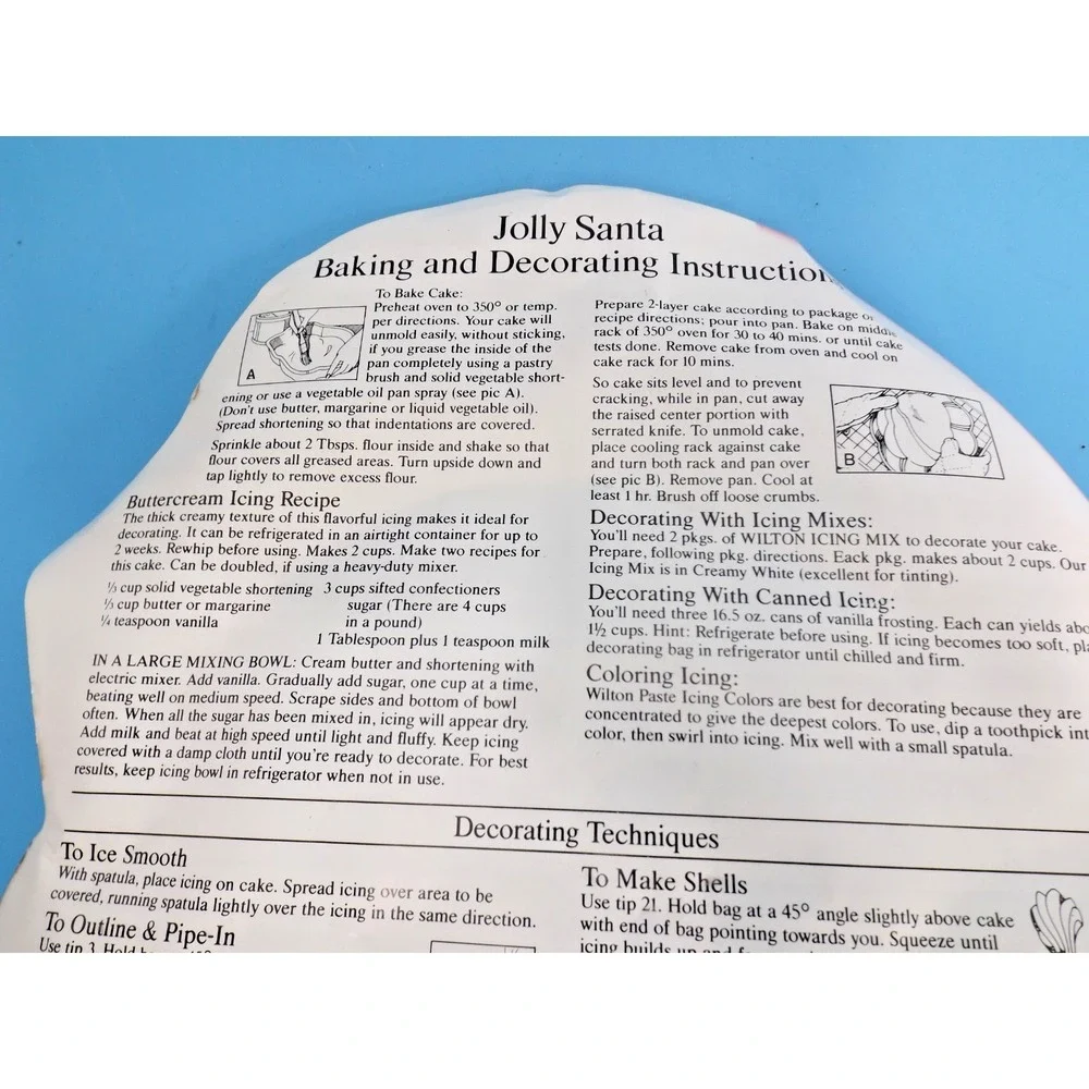Vintage 1987 Wilton Jolly Santa Cake Pan 12